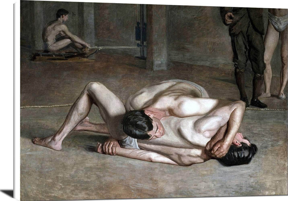 Wrestlers Painting Thomas Eakins Canvas Art Fine Art Print