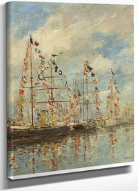 Yacht Basin At Trouville Deauville By Eugene Boudin Fine Art Print