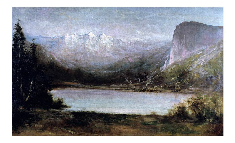Yosemite Dome Mountain And Mirror Lake Thomas Hill Fine Art Print