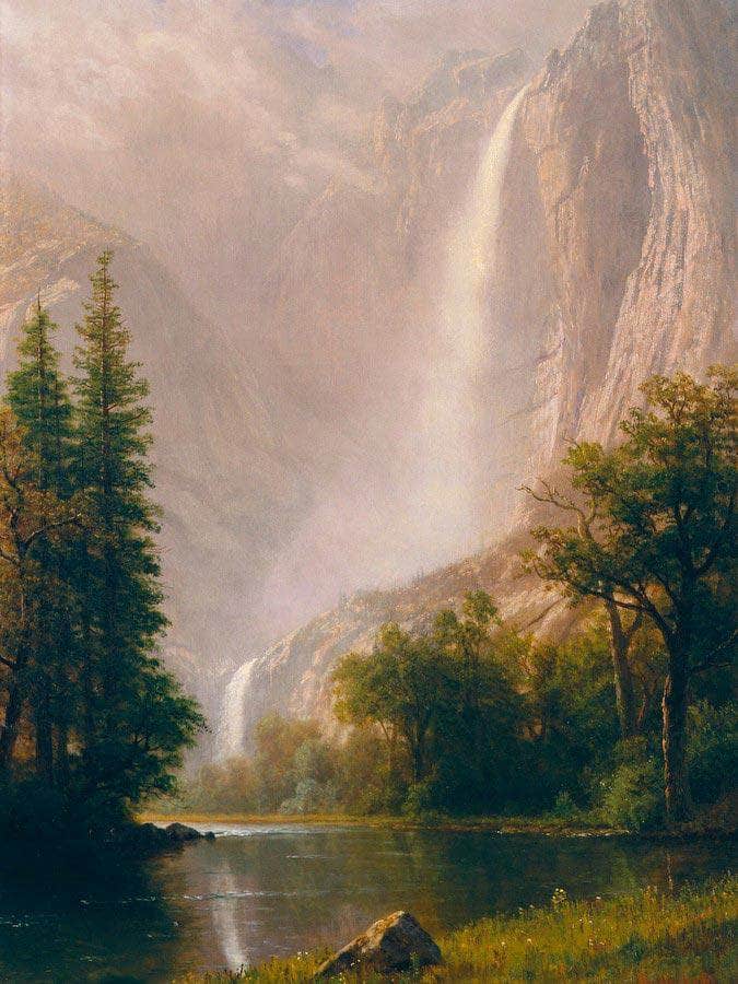Yosemite Falls By Albert Bierstadt Fine Art Print