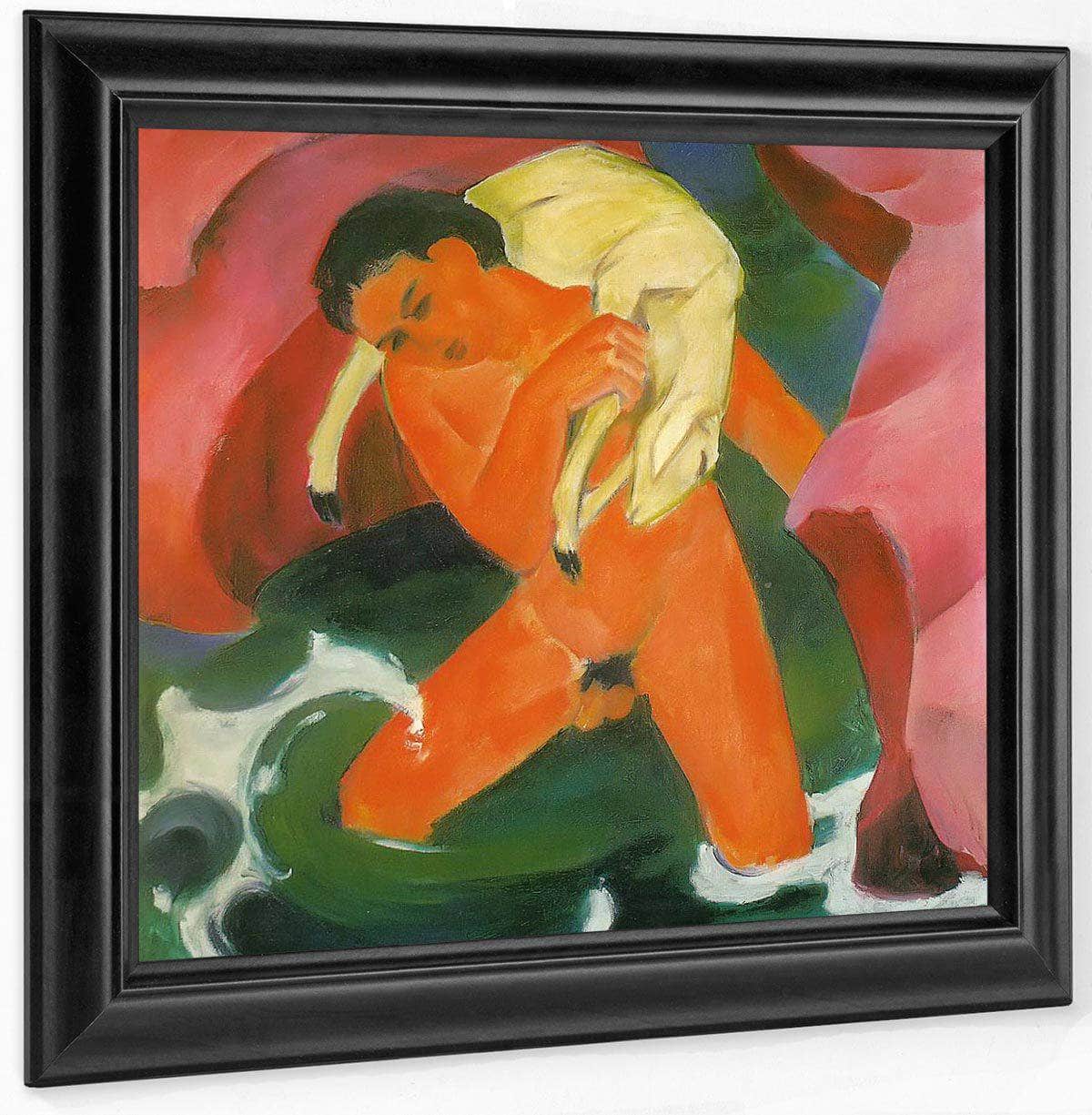 Young Boy With A Lamb By Franz Marc Fine Art Print
