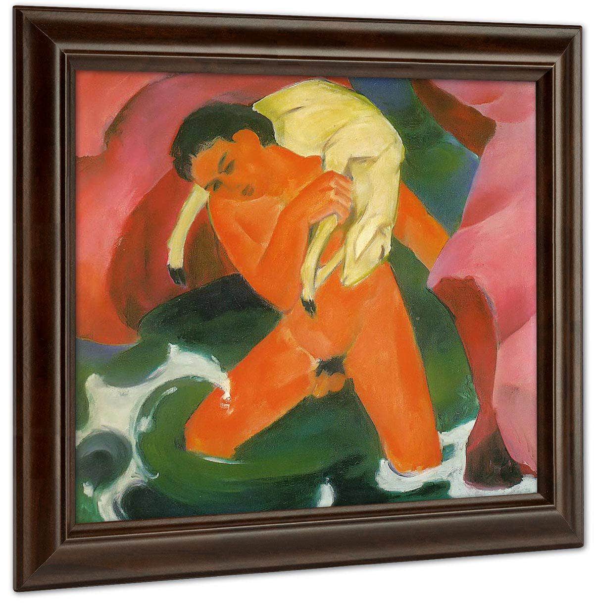 Young Boy With A Lamb By Franz Marc Fine Art Print