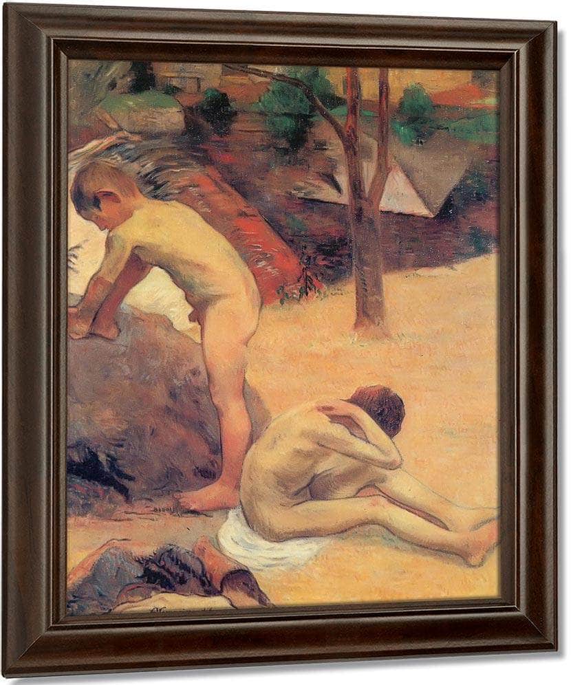 Young Breton Bathers By Paul Gauguin Fine Art Print