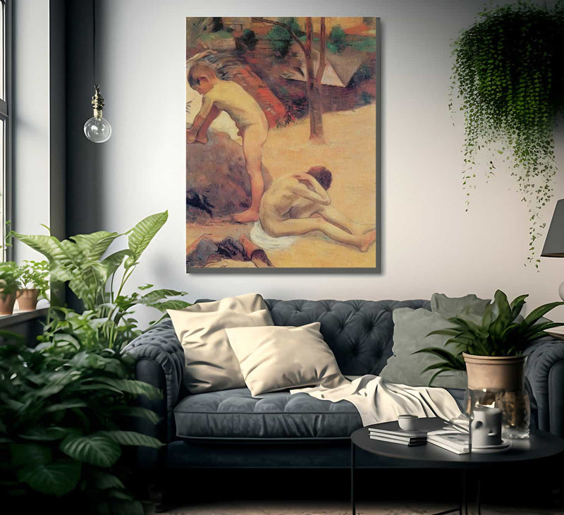 Young Breton Bathers By Paul Gauguin Fine Art Print