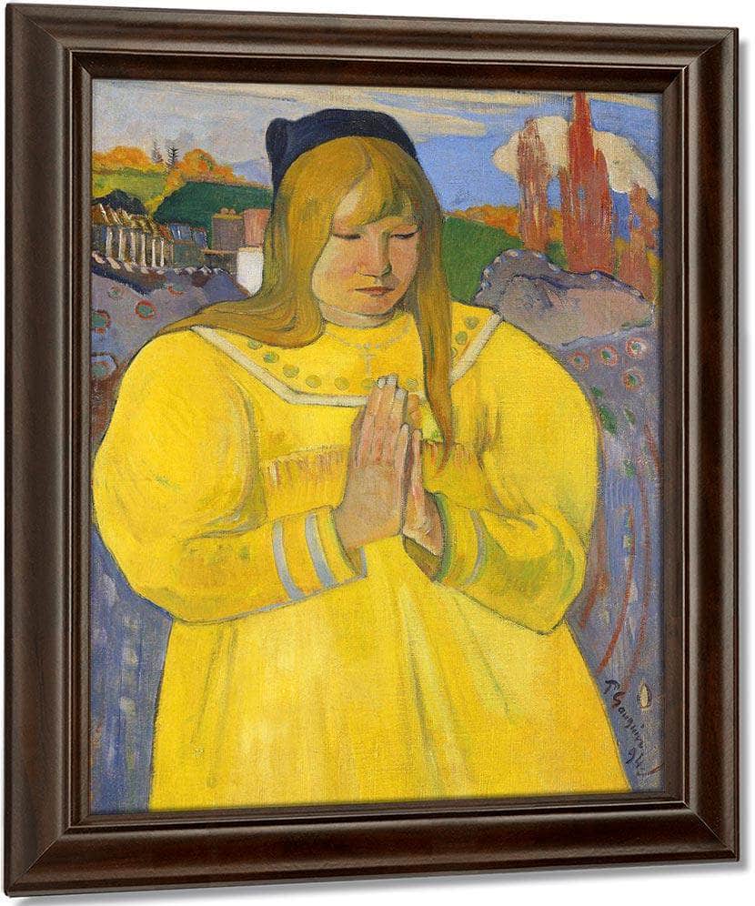 Young Christian Girl Bretonne En Priere 1894 Oil On Canvas 65 2X46 7Cm By Paul Gauguin Fine Art Print
