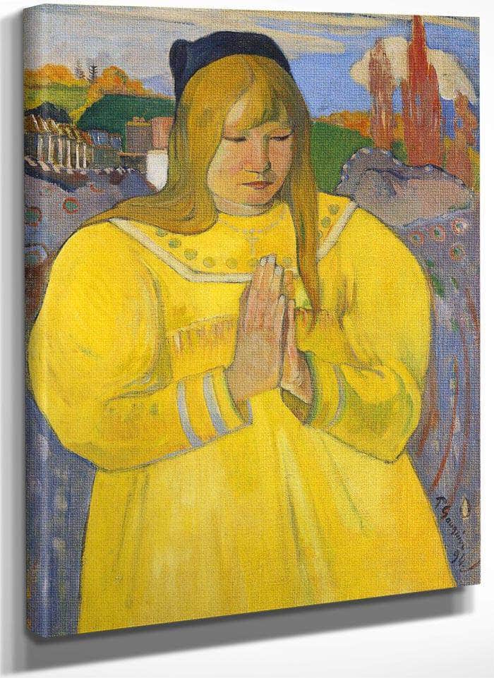 Young Christian Girl Bretonne En Priere 1894 Oil On Canvas 65 2X46 7Cm By Paul Gauguin Fine Art Print