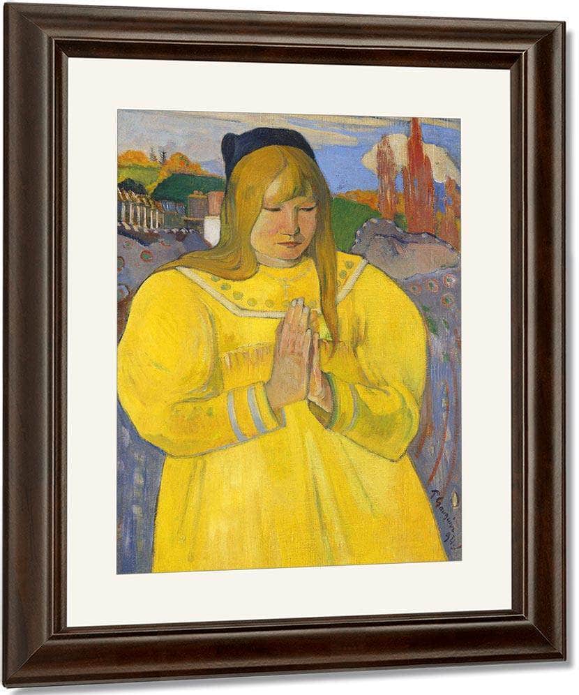 Young Christian Girl Bretonne En Priere 1894 Oil On Canvas 65 2X46 7Cm By Paul Gauguin Fine Art Print