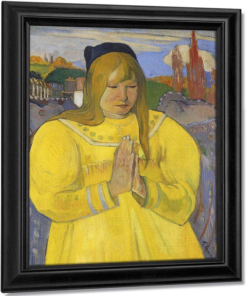 Young Christian Girl (Bretonne En Priere) By Eugene Henri Paul Gauguin Fine Art Print