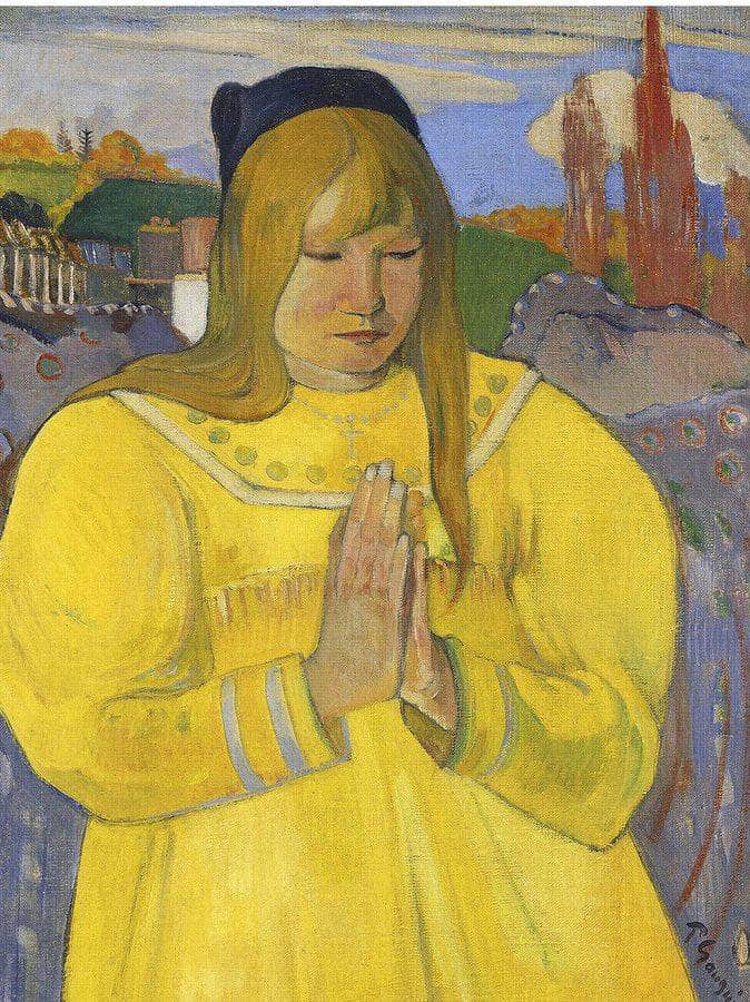 Young Christian Girl (Bretonne En Priere) By Eugene Henri Paul Gauguin Fine Art Print