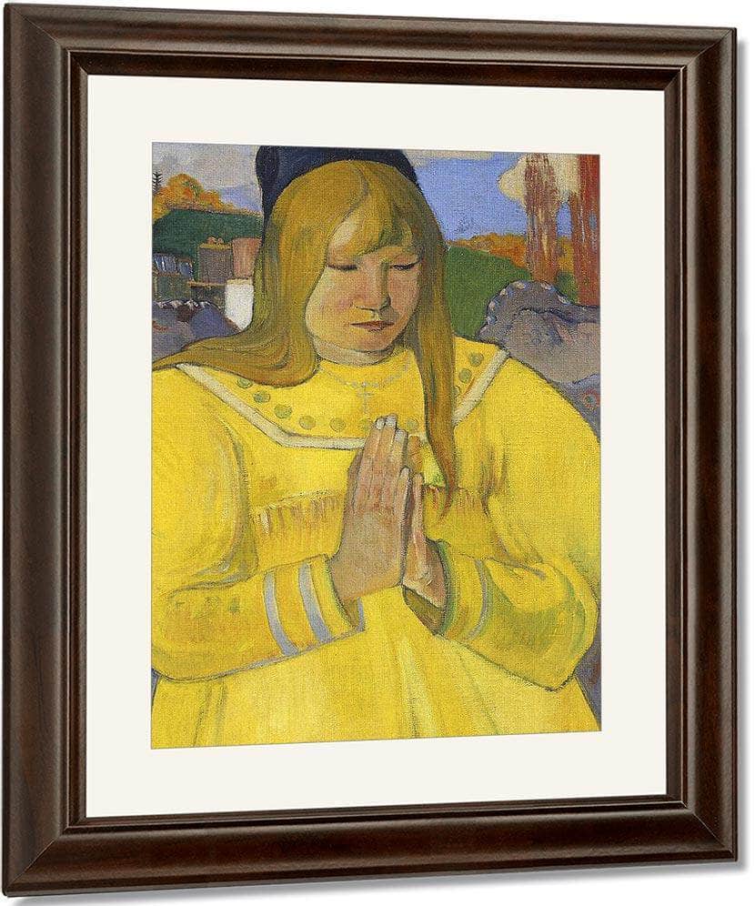 Young Christian Girl (Bretonne En Priere) By Eugene Henri Paul Gauguin Fine Art Print