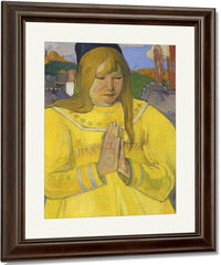 Young Christian Girl (Bretonne En Priere) By Eugene Henri Paul Gauguin Fine Art Print