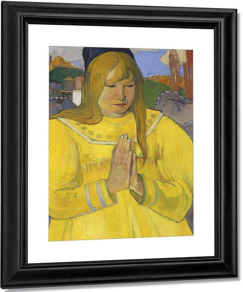 Young Christian Girl (Bretonne En Priere) By Eugene Henri Paul Gauguin Fine Art Print