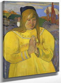 Young Christian Girl (Bretonne En Priere) By Eugene Henri Paul Gauguin Fine Art Print