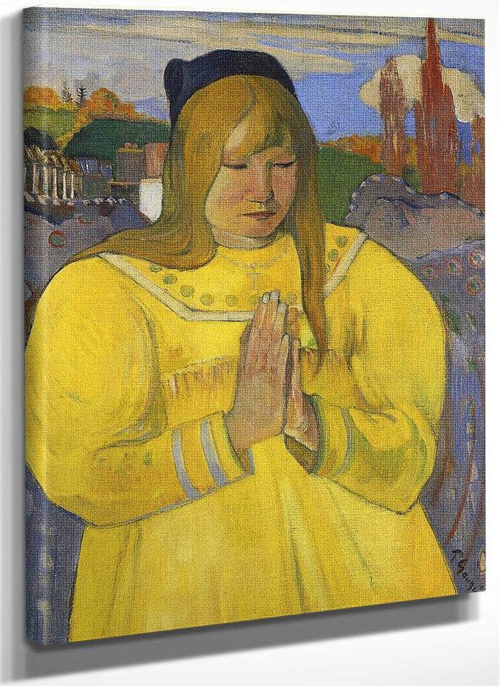Young Christian Girl (Bretonne En Priere) By Eugene Henri Paul Gauguin Fine Art Print
