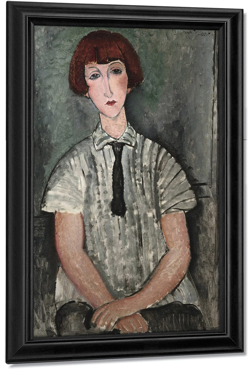 Young Girl In A Striped Shirt By Amedeo Modigliani Fine Art Print