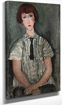 Young Girl In A Striped Shirt By Amedeo Modigliani Fine Art Print