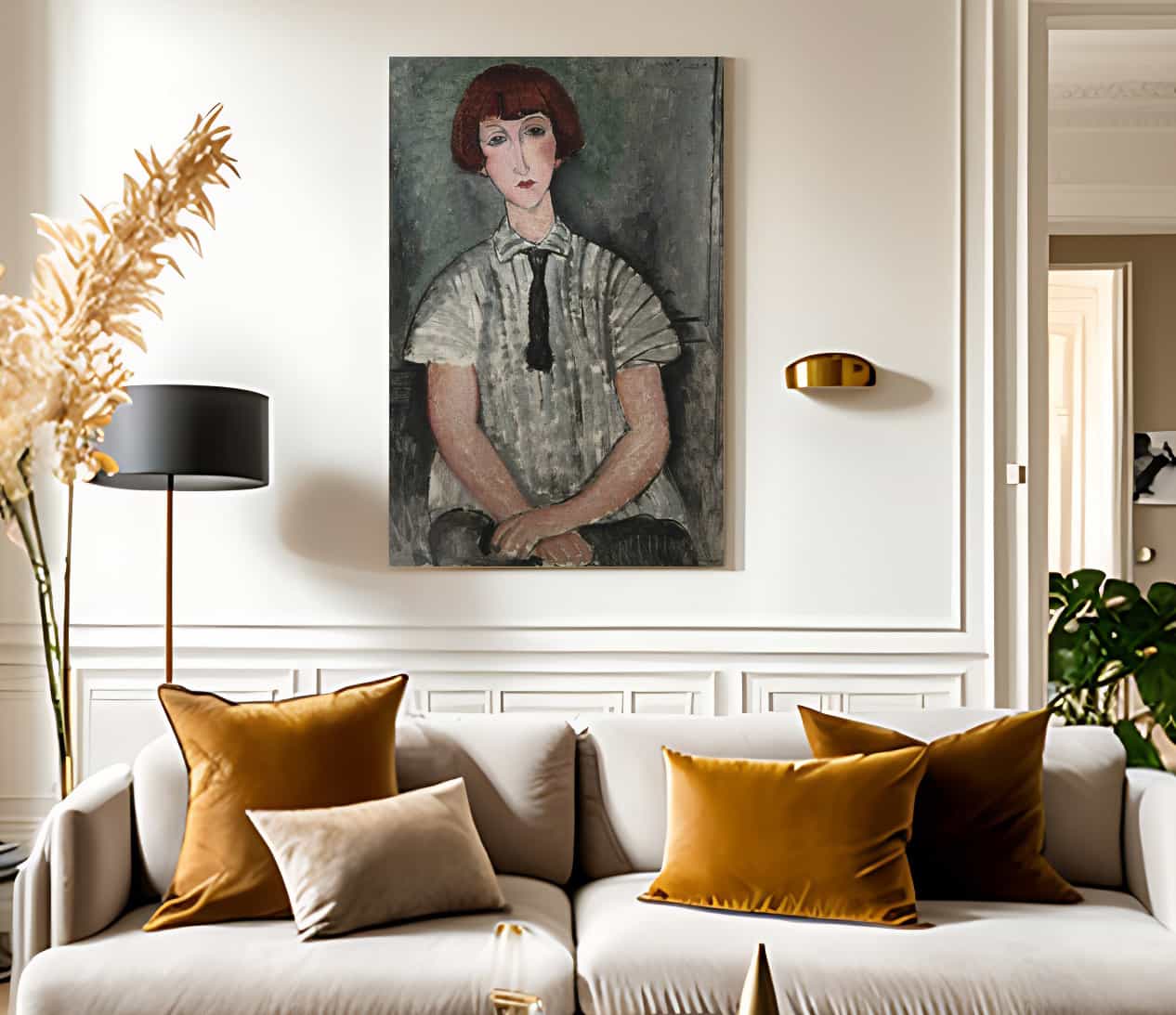 Young Girl In A Striped Shirt By Amedeo Modigliani Fine Art Print