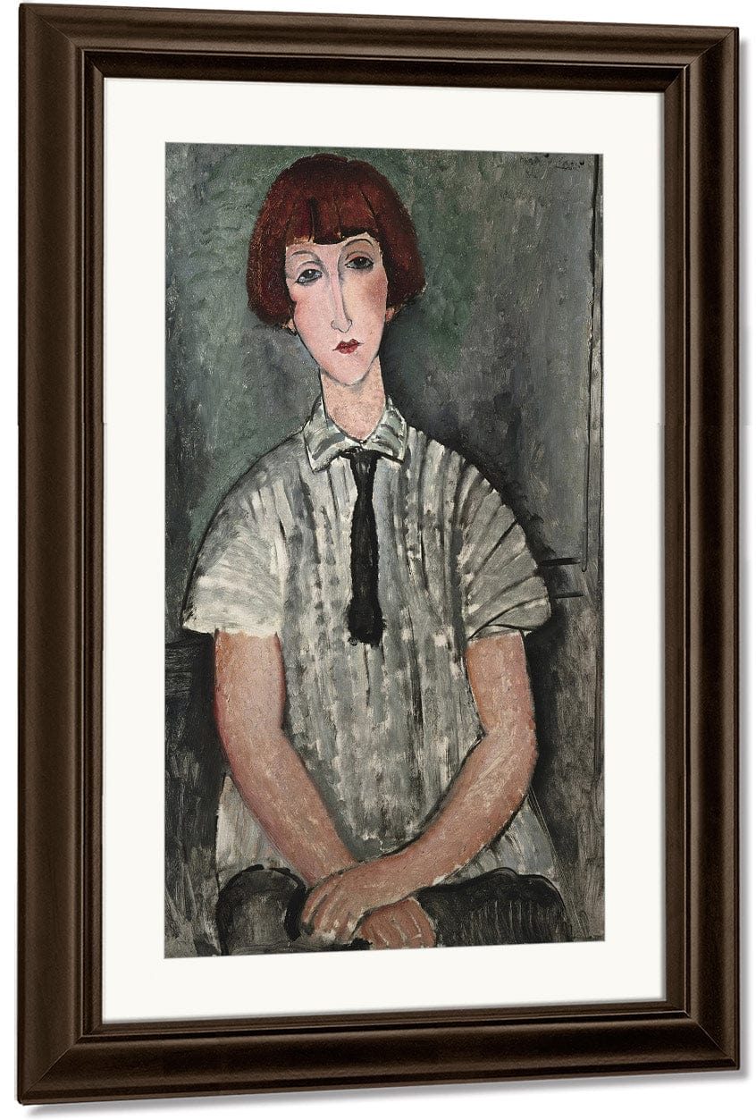 Young Girl In A Striped Shirt By Amedeo Modigliani Fine Art Print