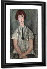 Young Girl In A Striped Shirt By Amedeo Modigliani Fine Art Print
