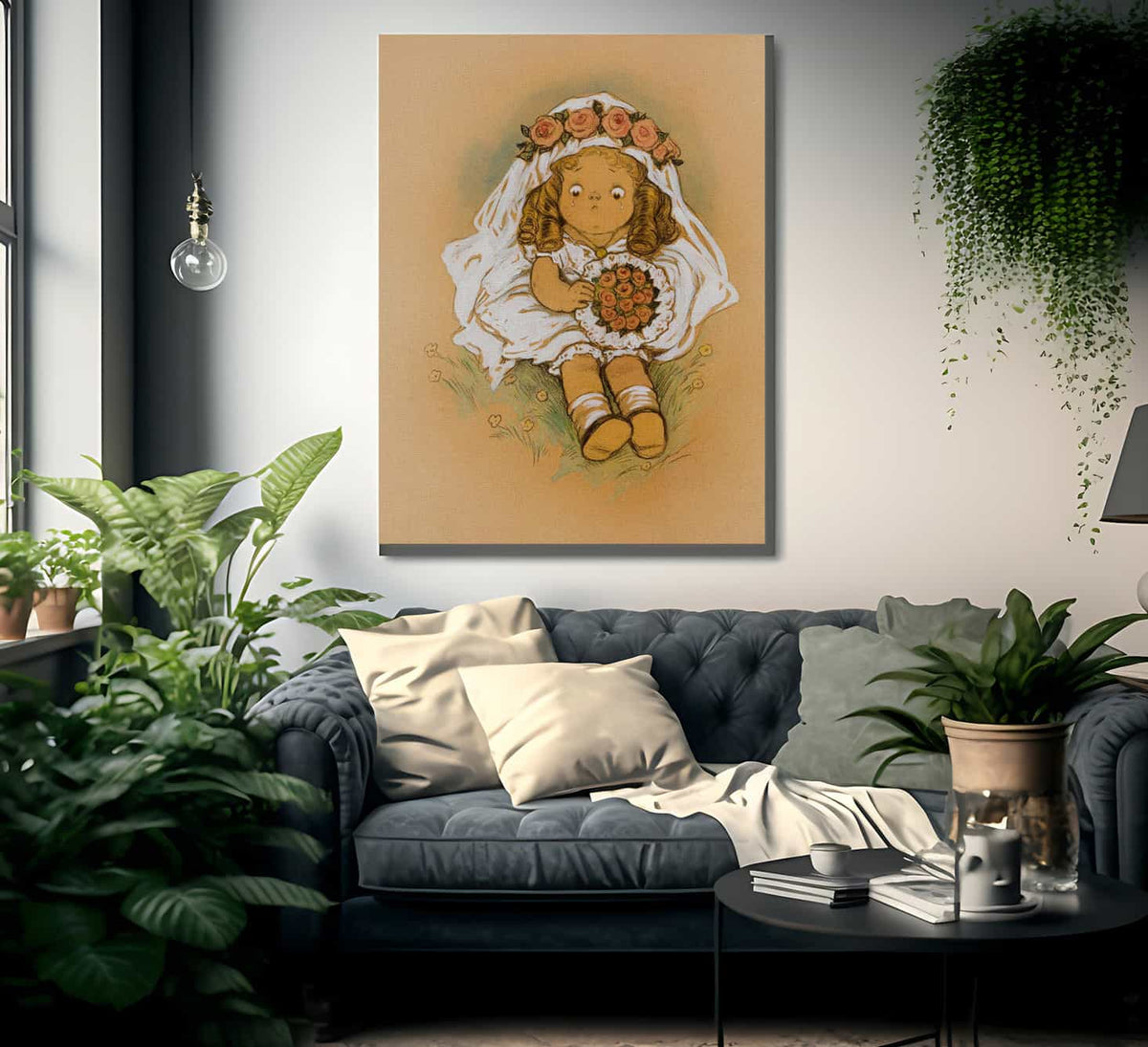 Young Girl In White Dress By Grace G Drayton Fine Art Print