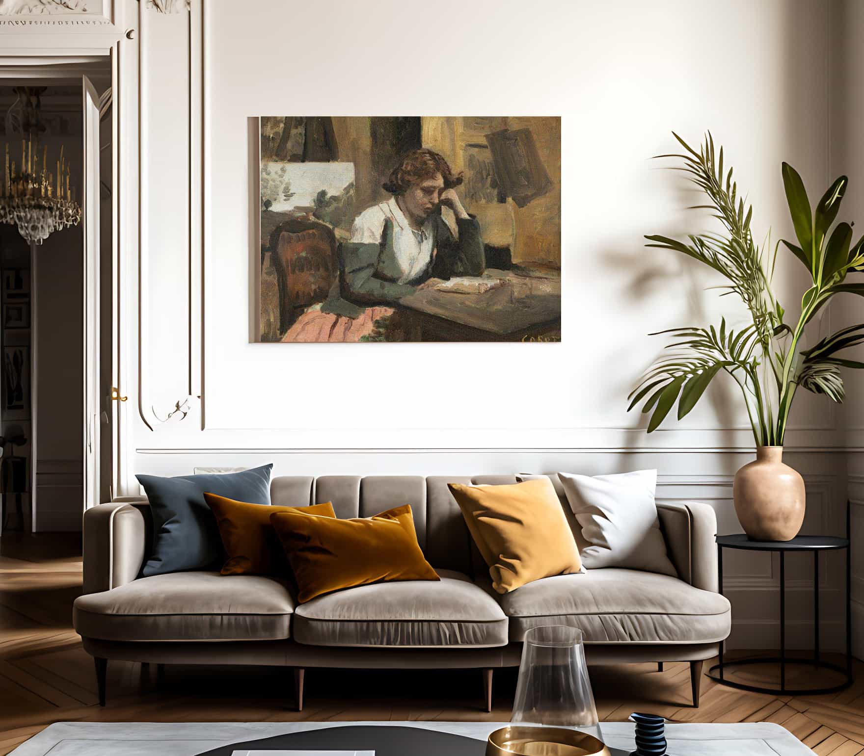 Young Girl Reading Jean Baptiste By Camille Corot Fine Art Print