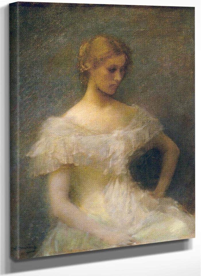 Young Girl Seated By Thomas Wilmer Dewing Fine Art Print