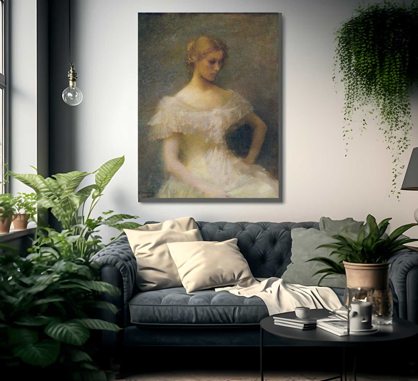 Young Girl Seated By Thomas Wilmer Dewing Fine Art Print