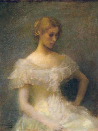Young Girl Seated By Thomas Wilmer Dewing Fine Art Print