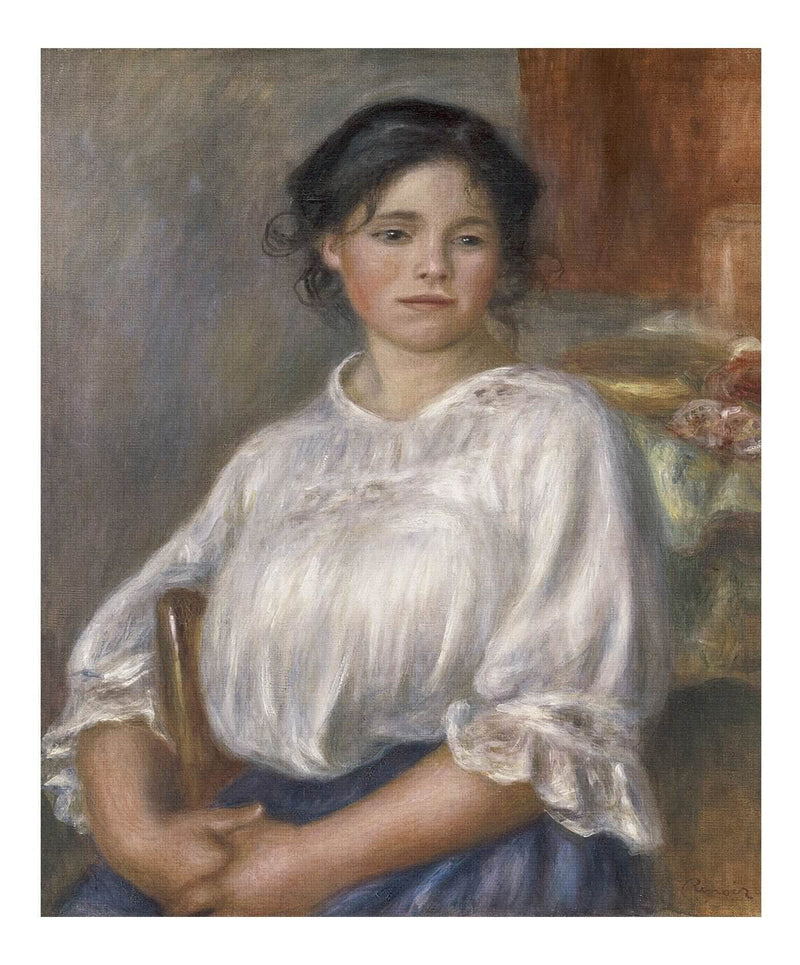 Young Girl Sitting On A Chair By Pierre Auguste Renoir Fine Art Print Fine Art Print