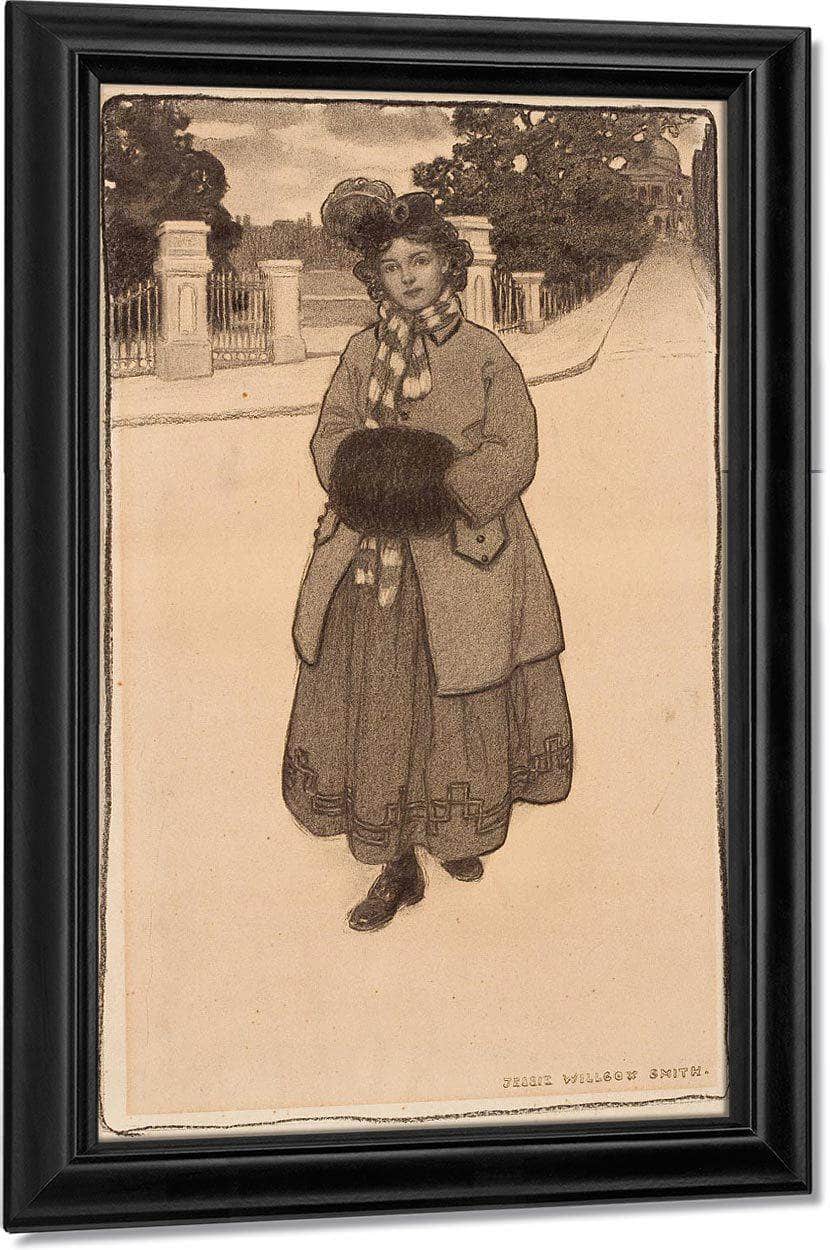 Young Girl With Muff By Jessie Willcox Smith Fine Art Print