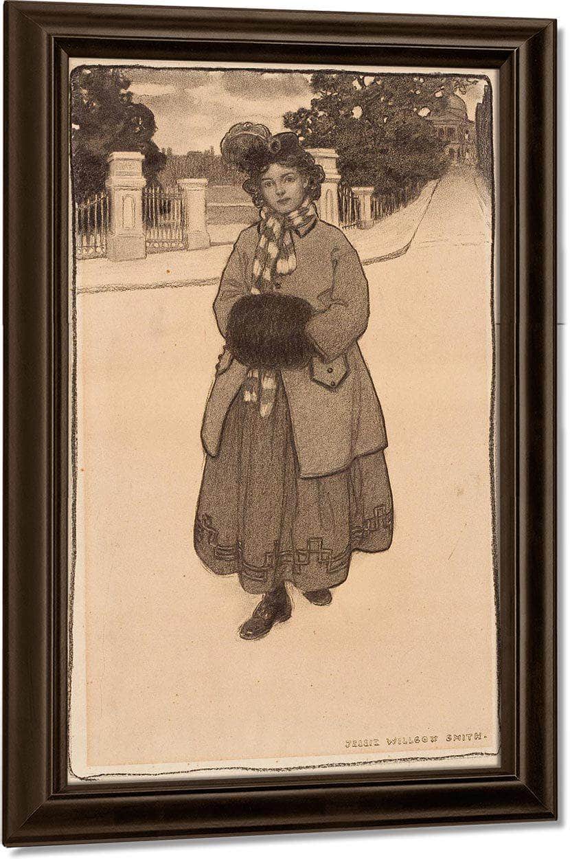 Young Girl With Muff By Jessie Willcox Smith Fine Art Print