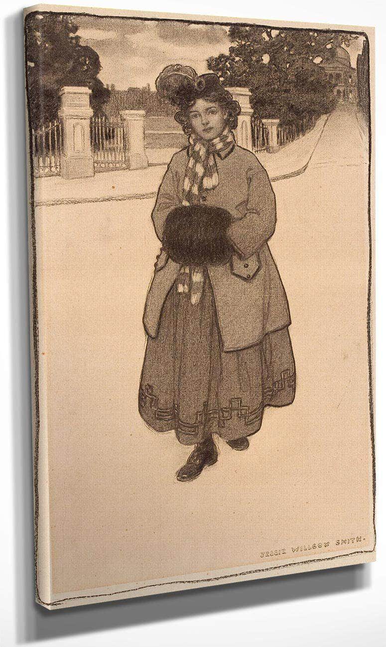 Young Girl With Muff By Jessie Willcox Smith Fine Art Print