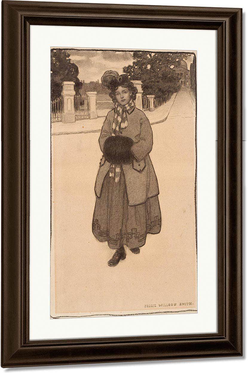 Young Girl With Muff By Jessie Willcox Smith Fine Art Print