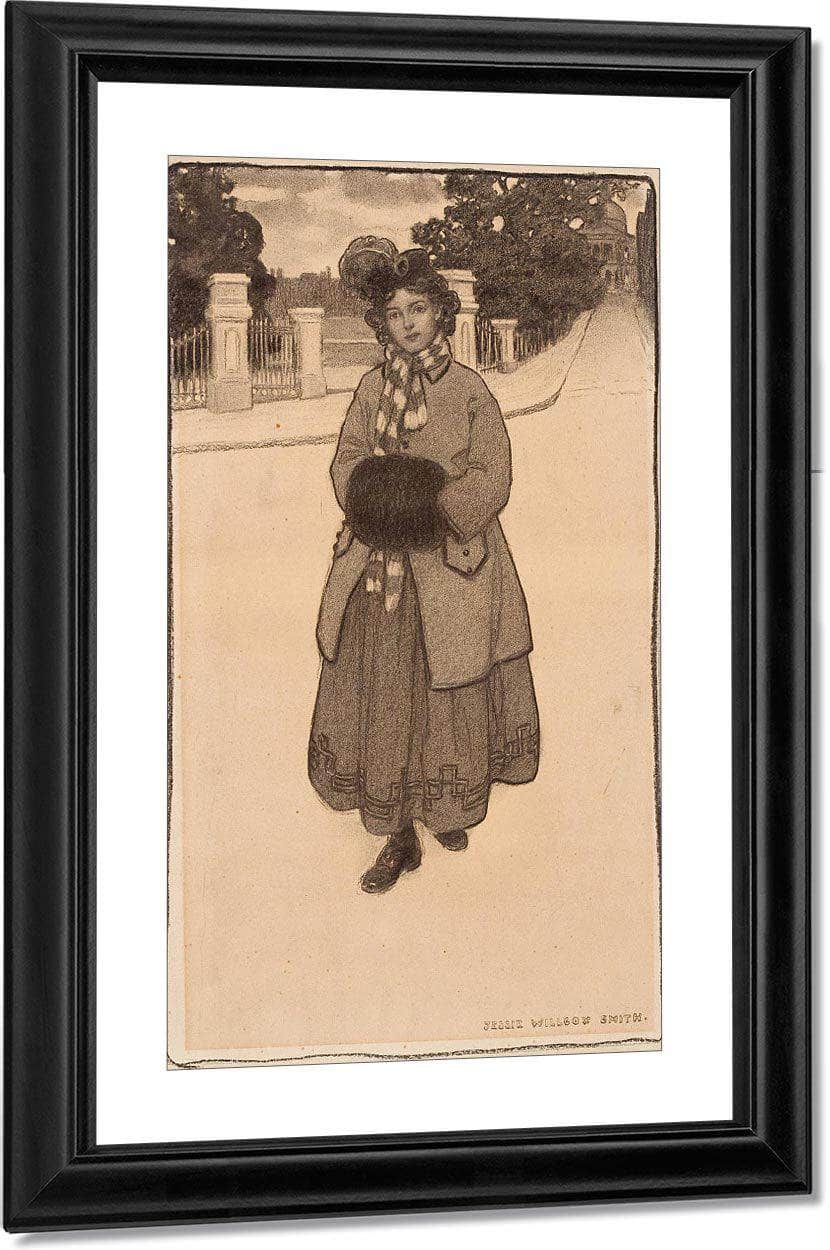 Young Girl With Muff By Jessie Willcox Smith Fine Art Print