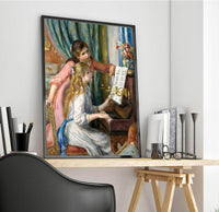 Young Girls At The Piano Painting Auguste Renoir Canvas Art Fine Art Print