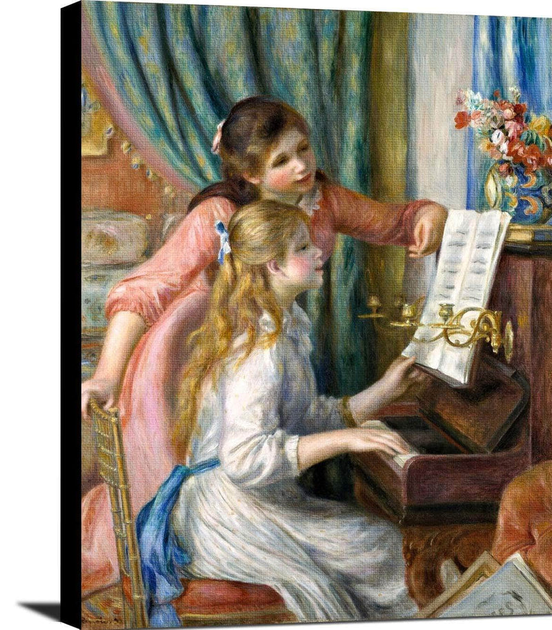 Young Girls At The Piano Painting Auguste Renoir Canvas Art Fine Art Print