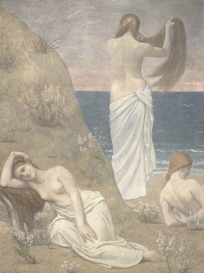Young Girls By The Seaside 1879 By Pierre Puvis De Chavannes Fine Art Print