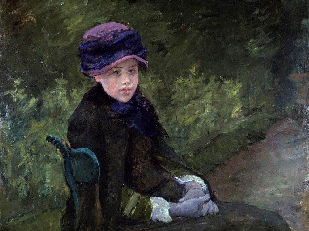 Young Lady In Park By Cassatt Mary Fine Art Print