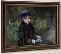 Young Lady In Park By Cassatt Mary Fine Art Print