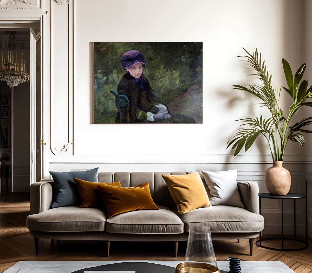 Young Lady In Park By Cassatt Mary Fine Art Print