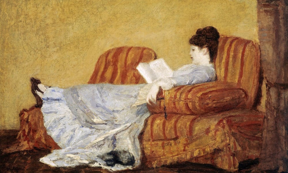 Young Lady Reading By Mary Cassatt Fine Art Print