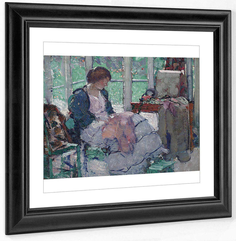 Young Lady Sewing By Richard Edward Miller Fine Art Print