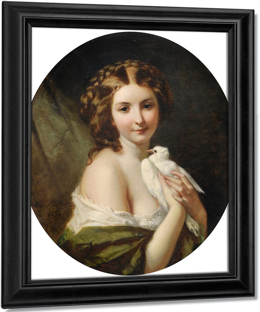 Young Lady With A Dove By Karl Ouren Fine Art Print