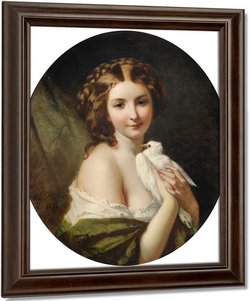 Young Lady With A Dove By Karl Ouren Fine Art Print