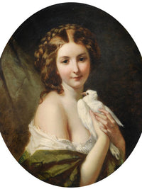 Young Lady With A Dove By Karl Ouren Fine Art Print