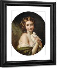 Young Lady With A Dove By Karl Ouren Fine Art Print