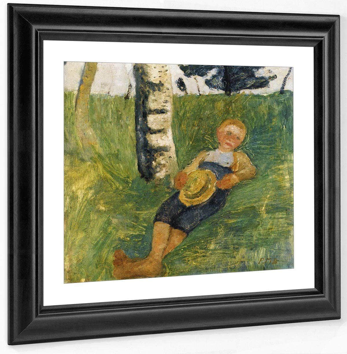 Young Man Lying In Grass Next To A Birch Tree By Paula Modersohn Becker Fine Art Print