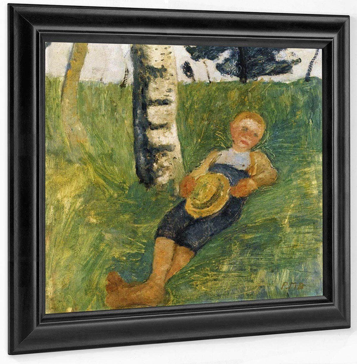 Young Man Lying In Grass Next To A Birch Tree By Paula Modersohn Becker Fine Art Print
