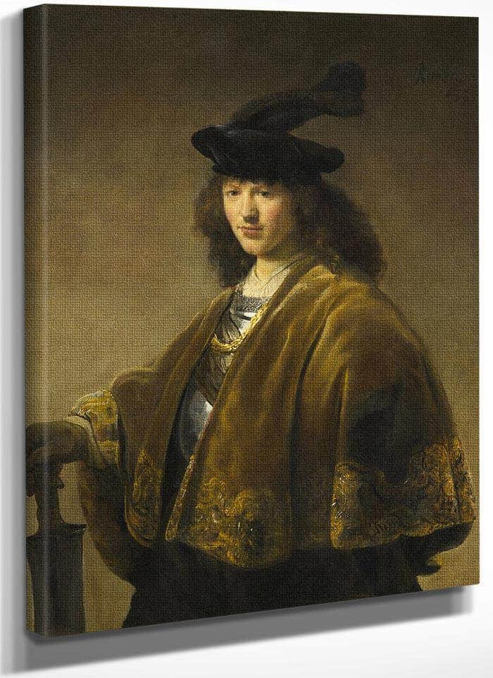 Young Man With A Sword By Rembrandt Fine Art Print