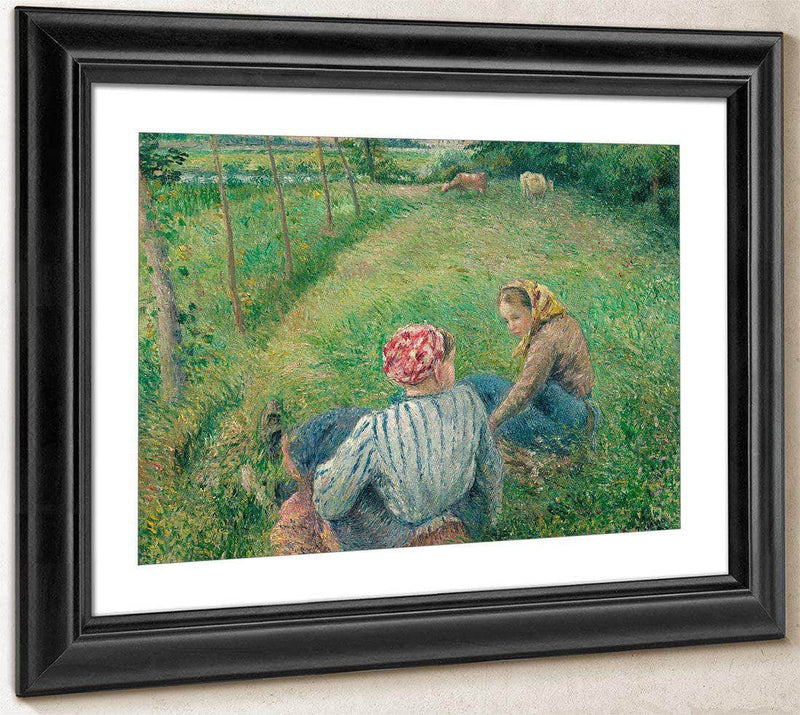 Young Peasant Girls Resting In The Fields Near Pontoise Camille Pissarro Fine Art Print